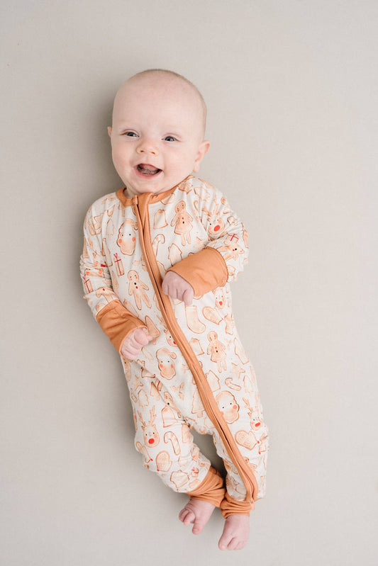 Bamboo Zip Pajamas | Gingerbread Joy