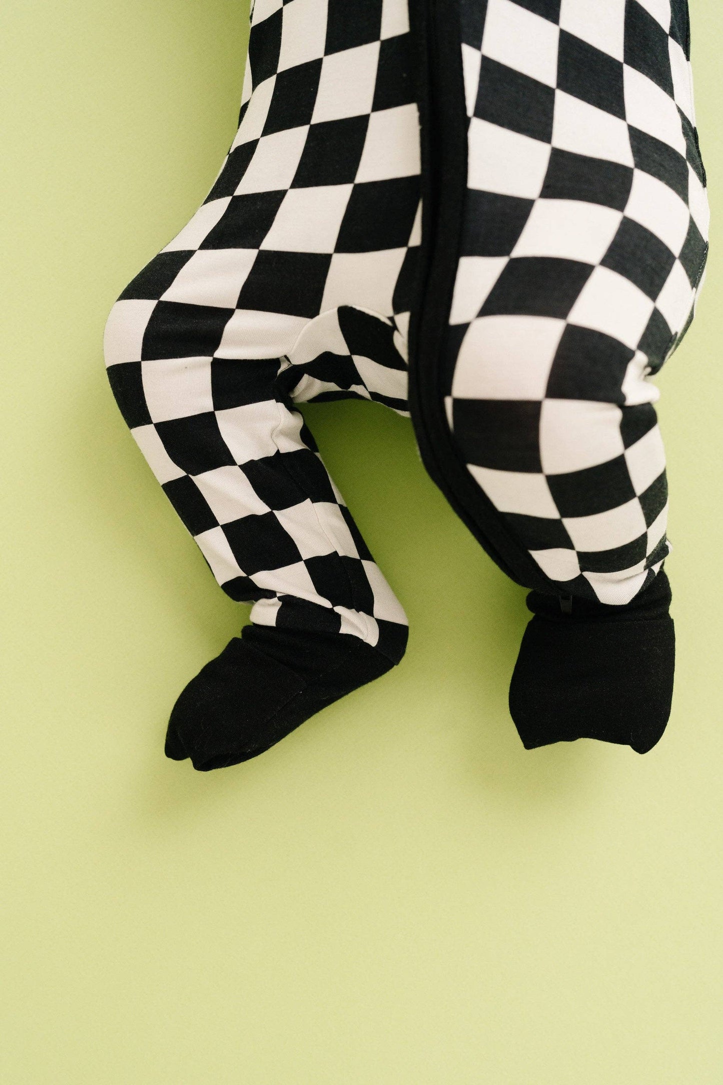 Bamboo Zip Pajamas  | Black Checkered