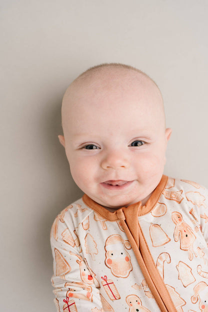 Bamboo Zip Pajamas | Gingerbread Joy