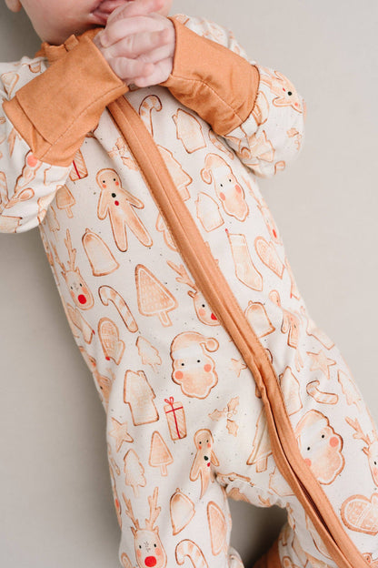 Bamboo Zip Pajamas | Gingerbread Joy